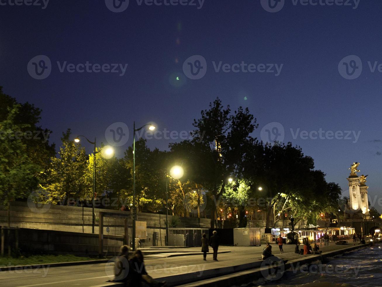 paris in france at night photo