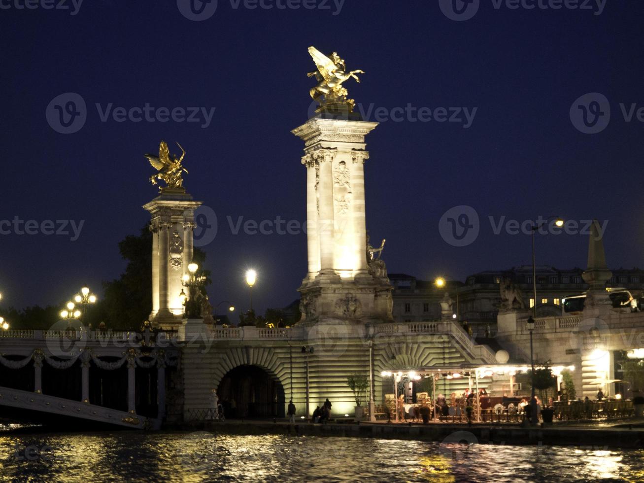 paris in france at night photo