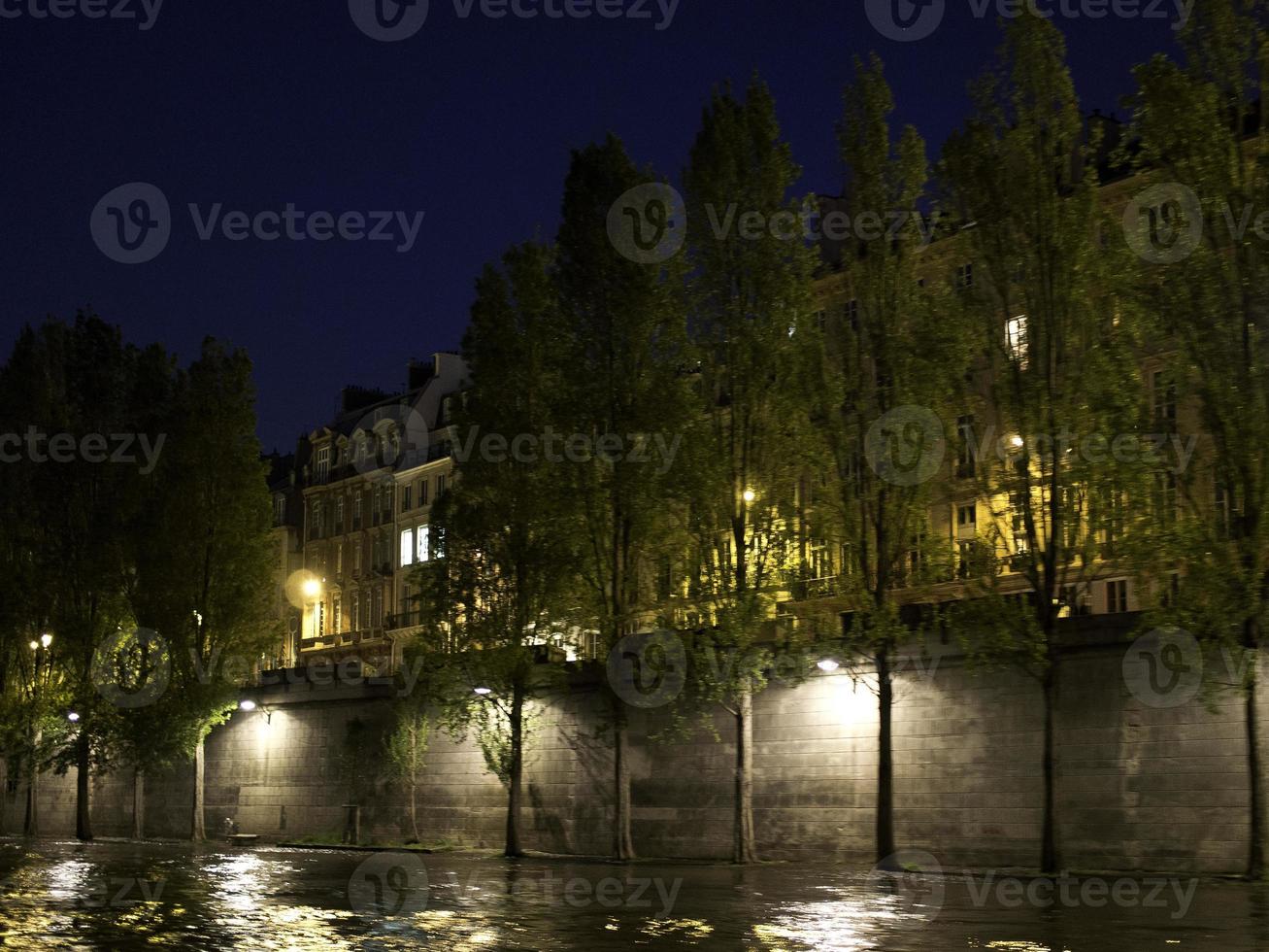 paris in france at night photo