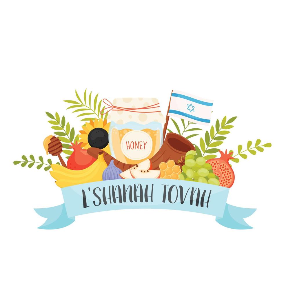 feliz día de rosh hashaná, tarjeta de felicitación de shana tova vector