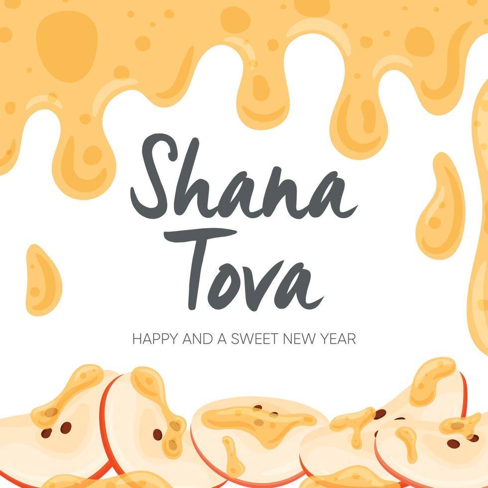 feliz día de rosh hashaná, tarjeta de felicitación de shana tova vector