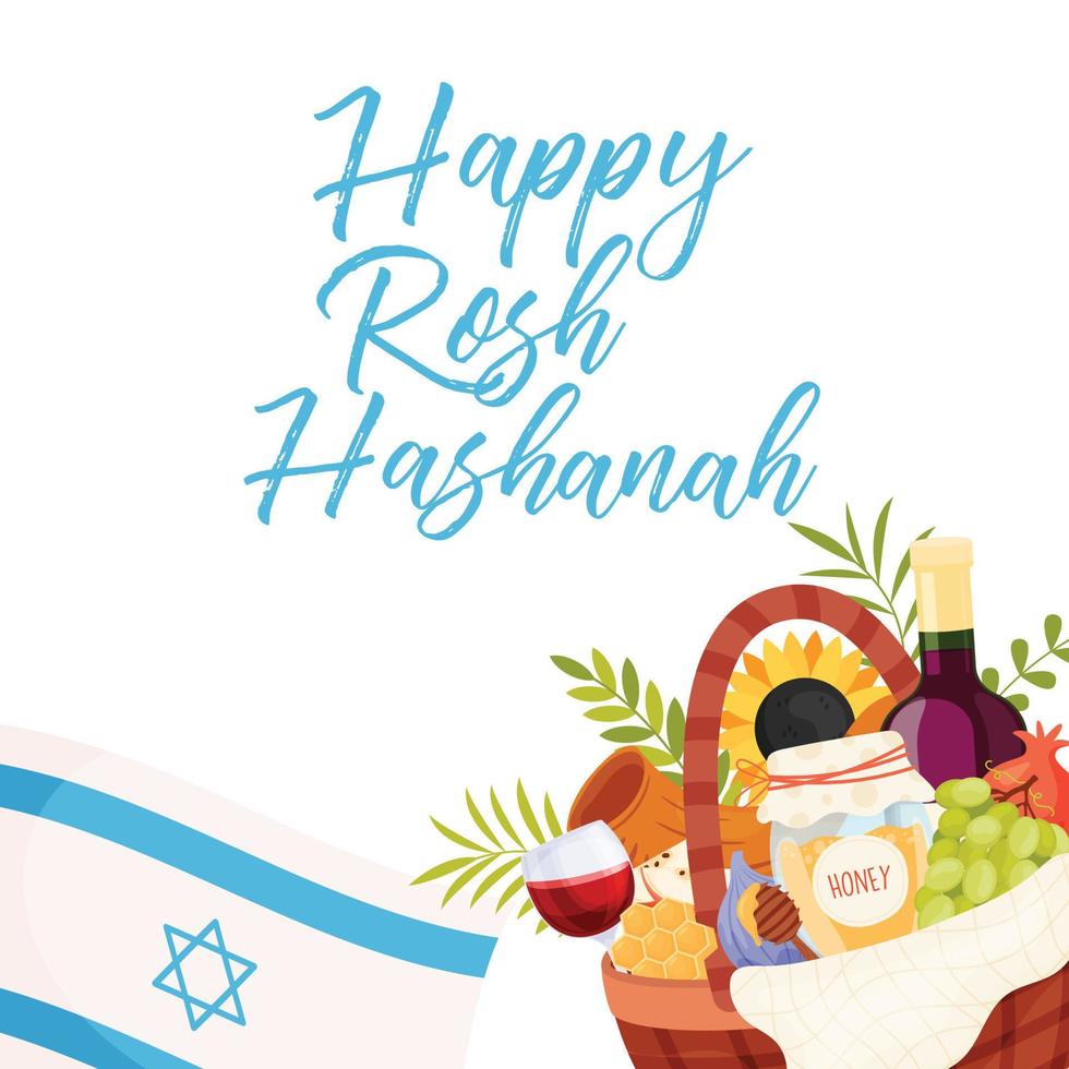 Happy Rosh Hashanah day, Shana Tova greeting card vector