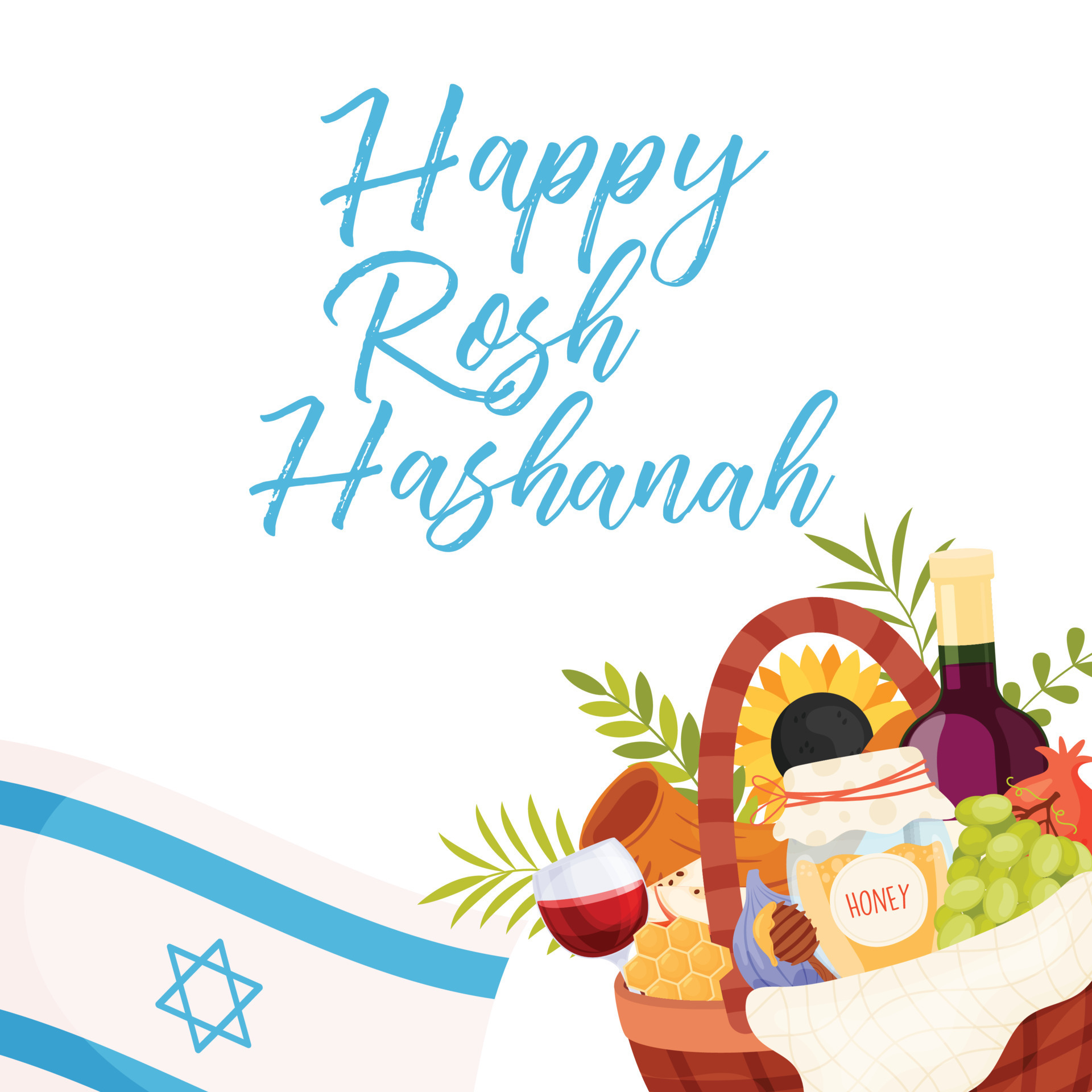 Happy Rosh Hashanah day, Shana Tova greeting card 9209107 Vector Art at