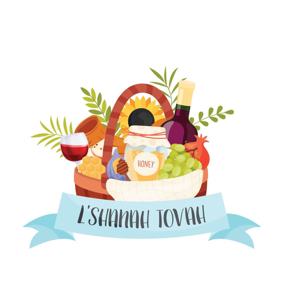 feliz día de rosh hashaná, tarjeta de felicitación de shana tova vector