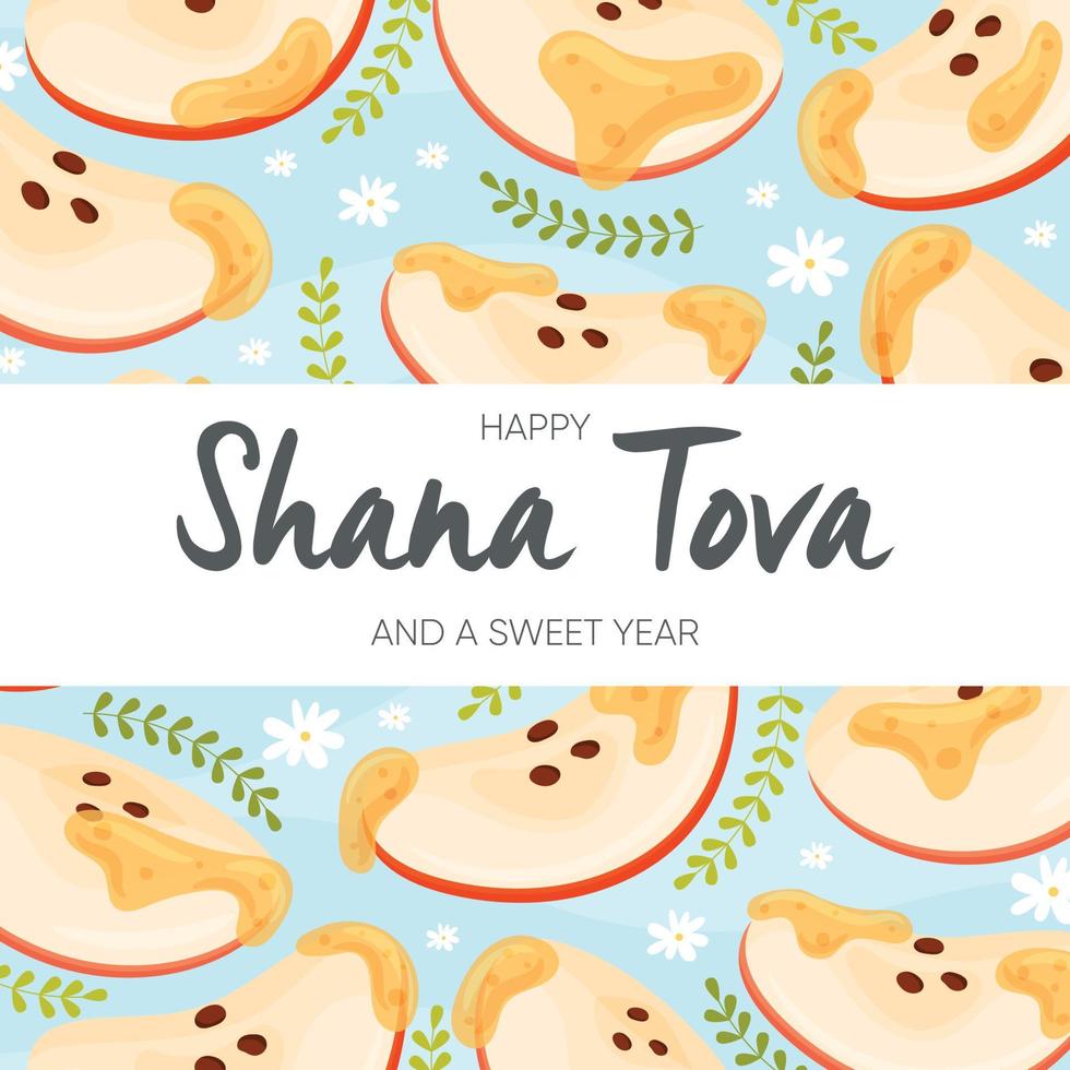 feliz día de rosh hashaná, tarjeta de felicitación de shana tova vector