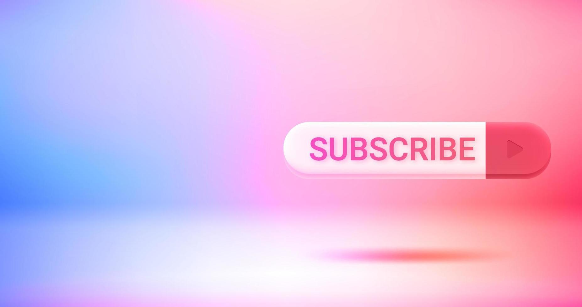 Social media subscribing concept. Vector 3d banner with copy space