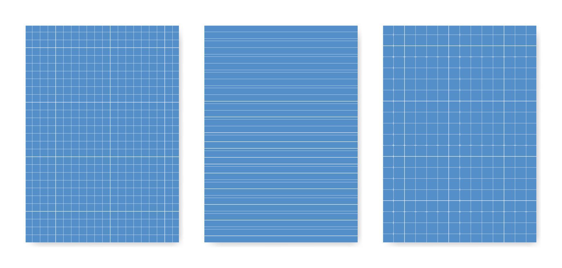 Set of blank graphical technical paper sheet for data representation vector