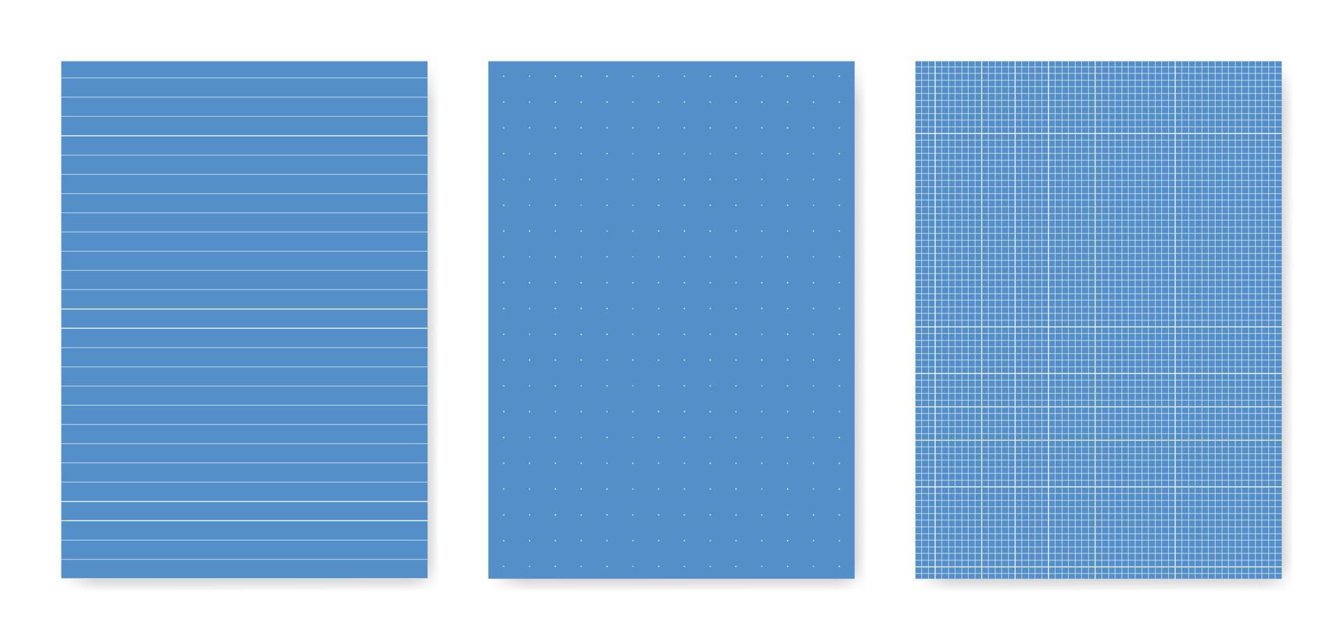 Set of blank graphical technical paper sheet for data representation vector