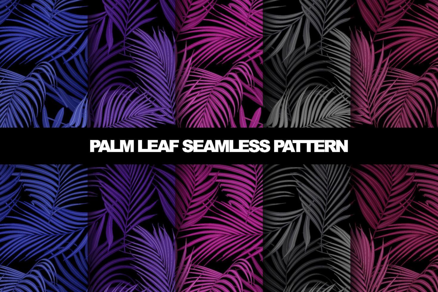 Collection of palm leaf vector seamless pattern