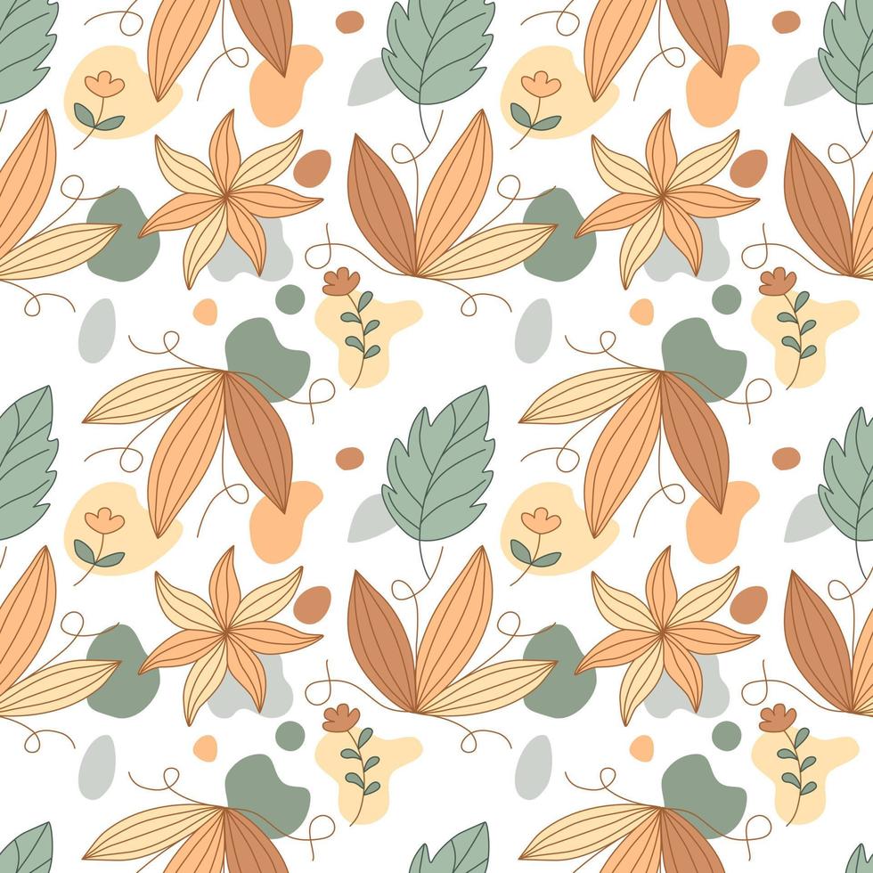 Seamless flowers patterns designed in doodle and vintage style. on white background for digital print, background, spring theme decoration, fabric pattern, card, scrapbook, t-shirt design and more vector