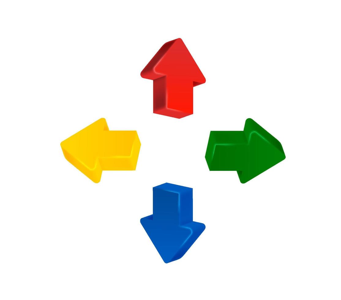 Color arrows 3d vector clipart