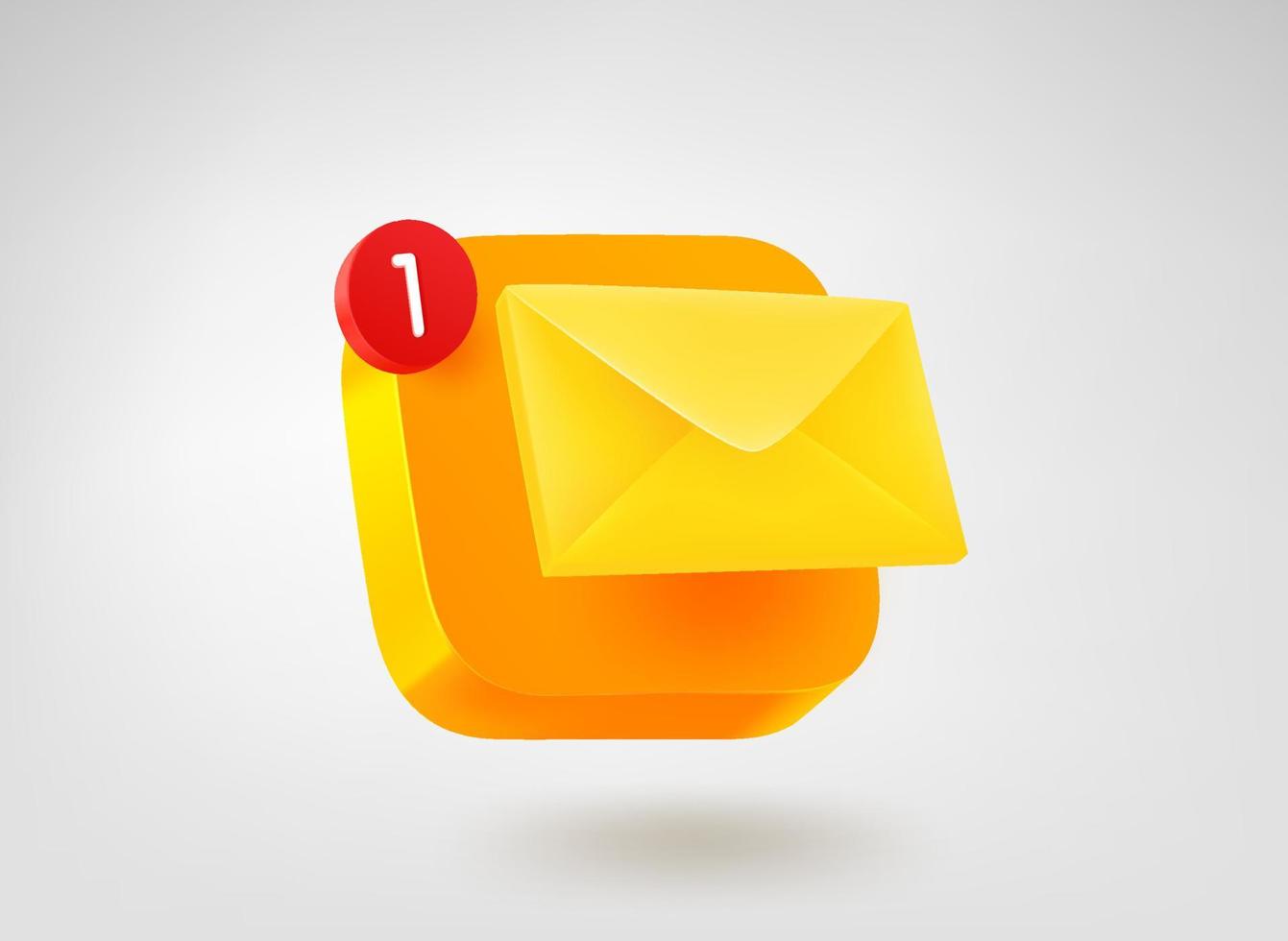 nuevo concepto de correo. icono de aplicación móvil de vector 3d