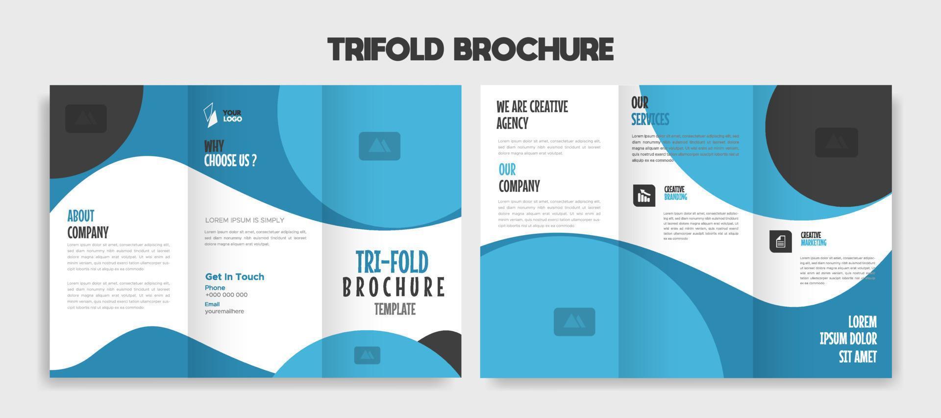 creative editable trifold brochure template design vector