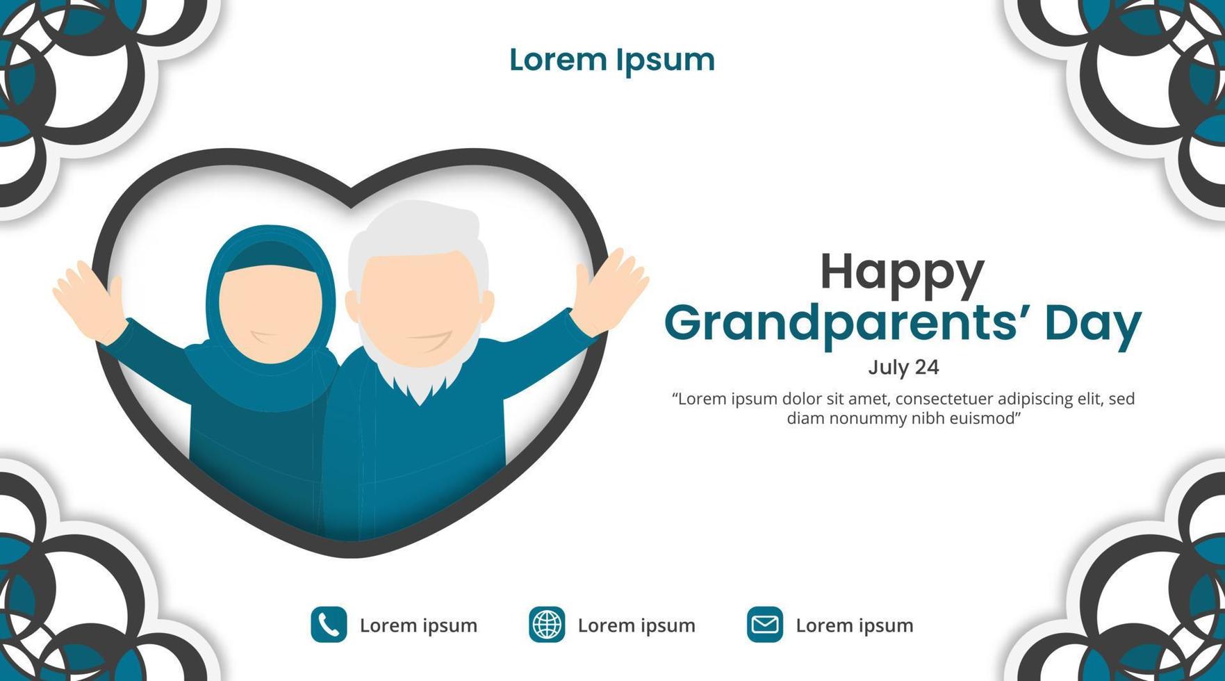 Grandparents day banner with cutting paper style decoration vector