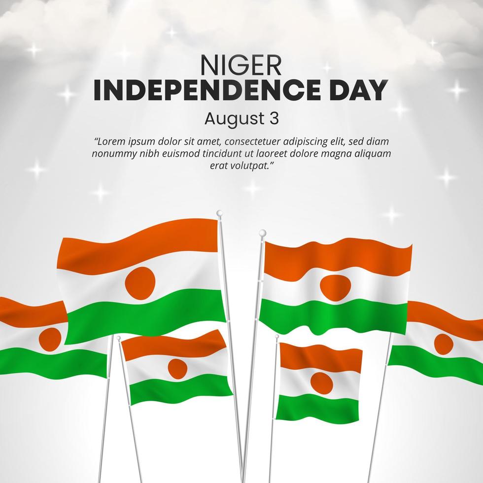 Niger independence day background with waving flags 9209777 Vector Art