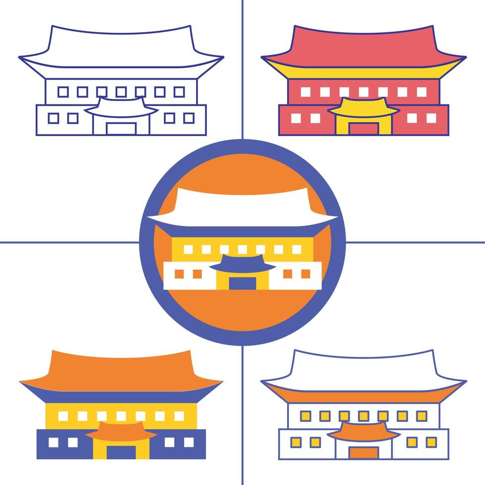 Blue House Seoul in flat design style vector