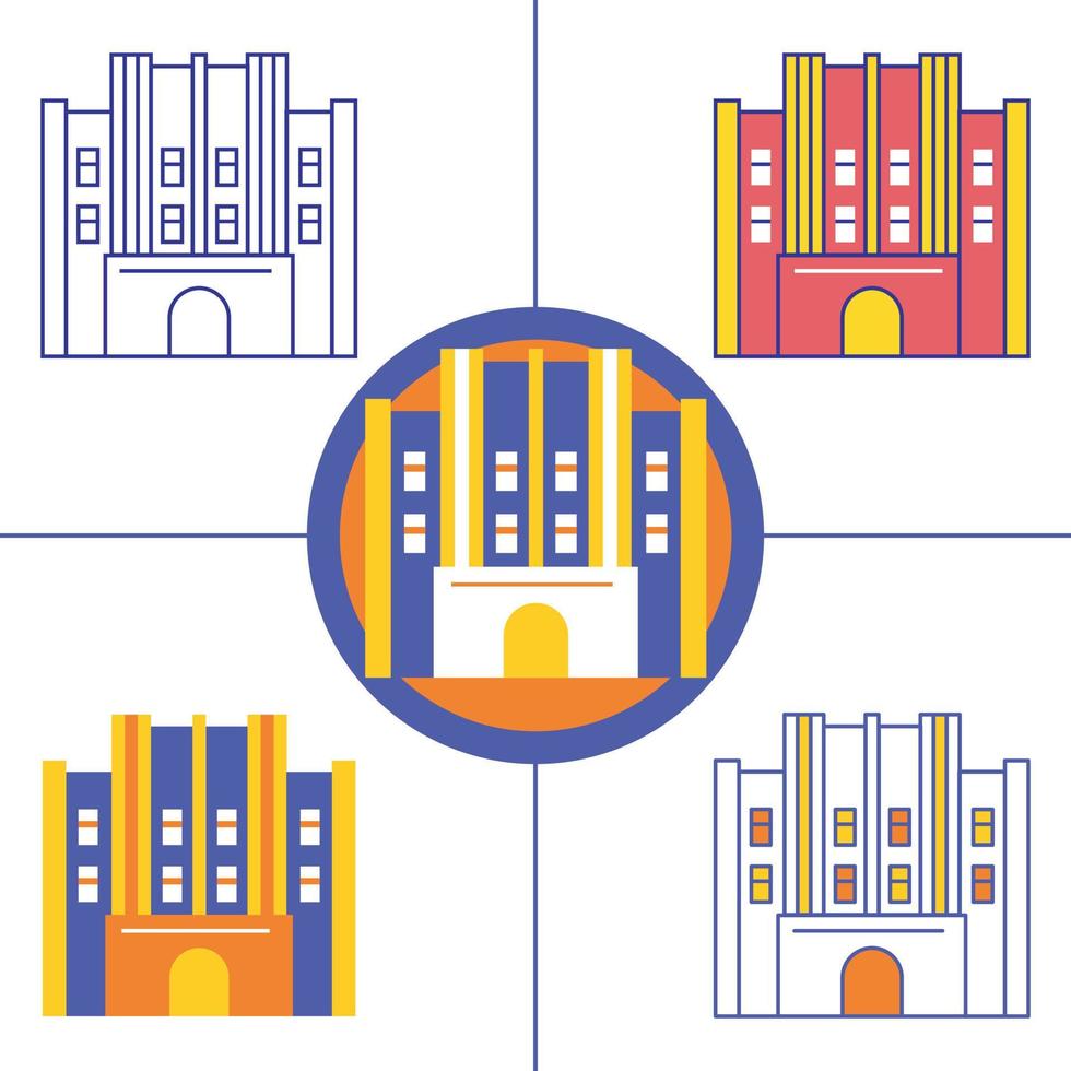 biblioteca pública de jeongdok en estilo de diseño plano vector