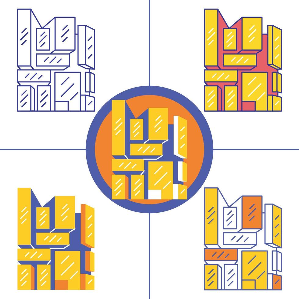 Chungha Building Seoul in flat design style vector