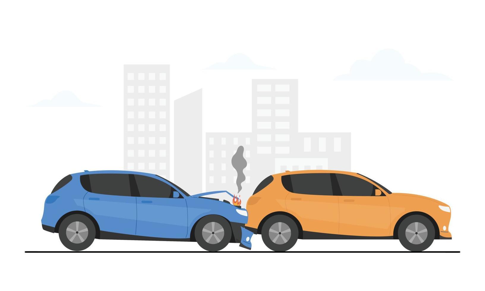 ilustración del concepto de accidente automovilístico. concepto de accidente automovilístico vector