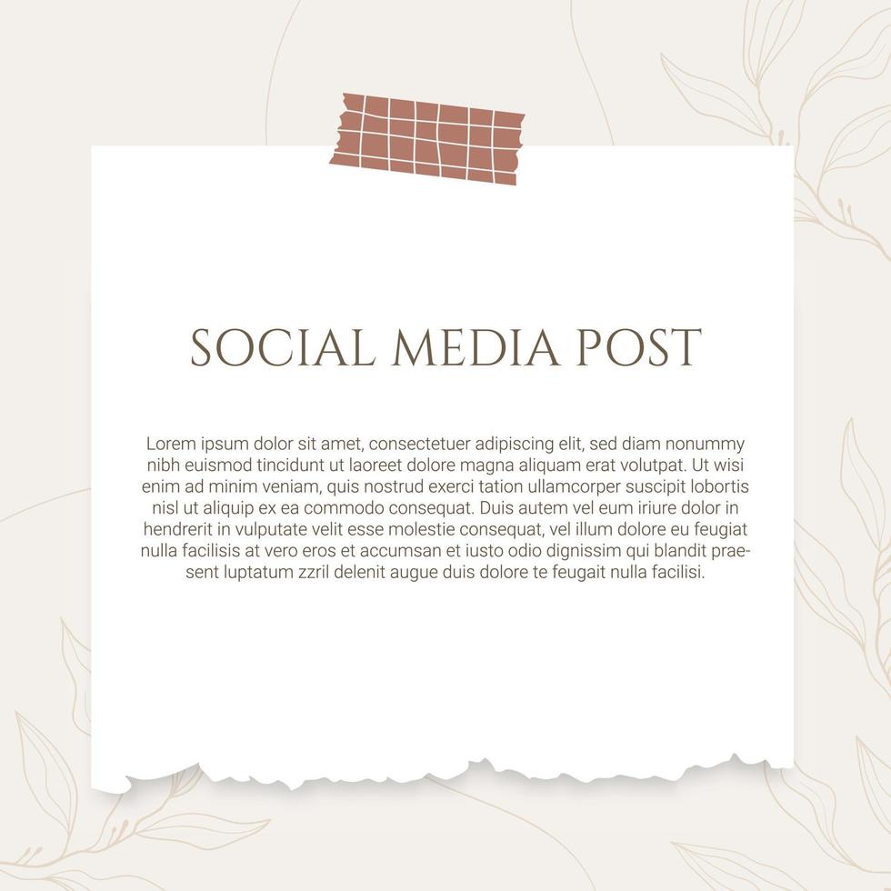 Social media post Background template with copy space for text vector