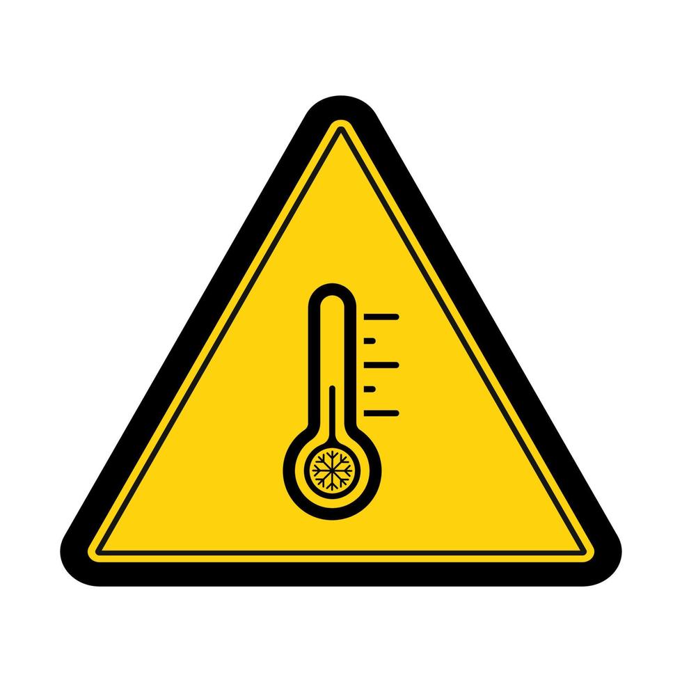 Ilustración de vector de diseño de signo de temperatura fría de advertencia