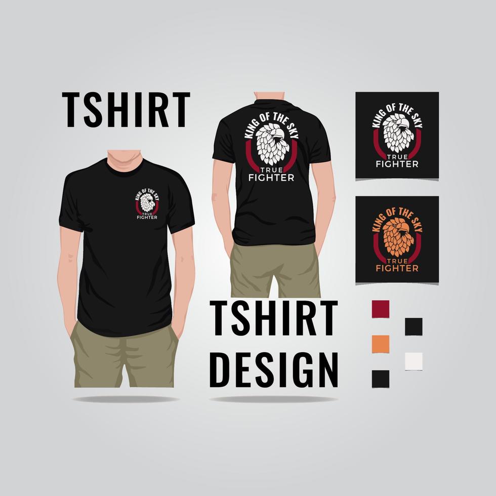 Eagle king of the sky  t shirt design vector illustration