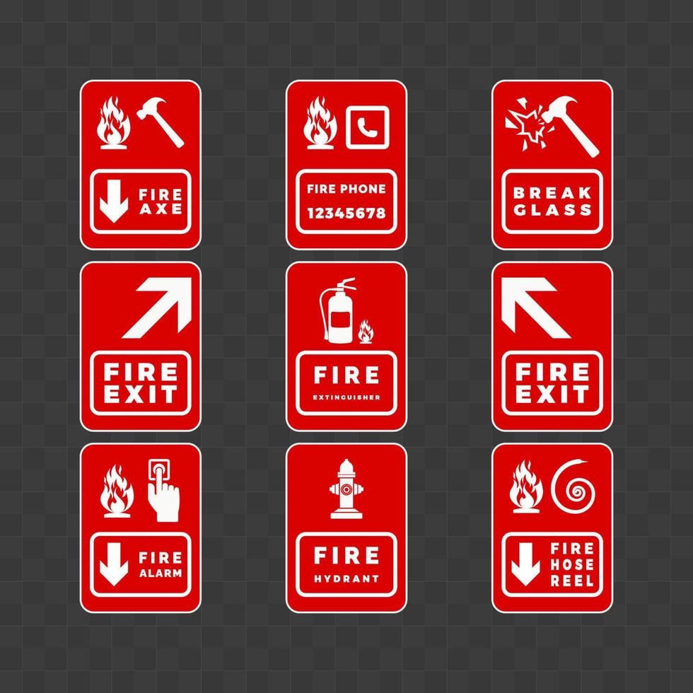 Fire safety set sign and symbol graphic design vector illustration