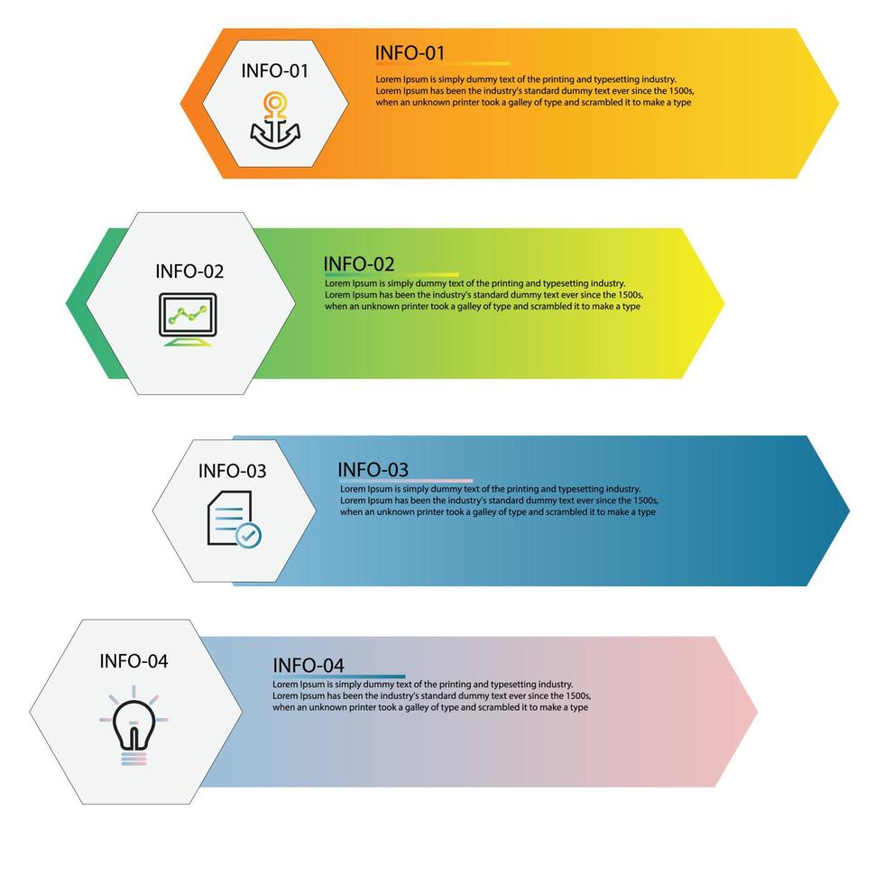 paso de concepto de proceso de plantilla de vector de hexágono infográfico para estrategia