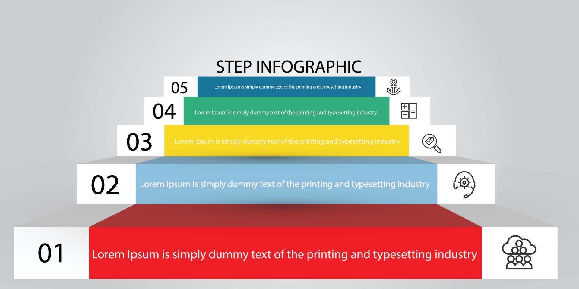 Infographic step vector Template Process concept Step for strategy or education learning system