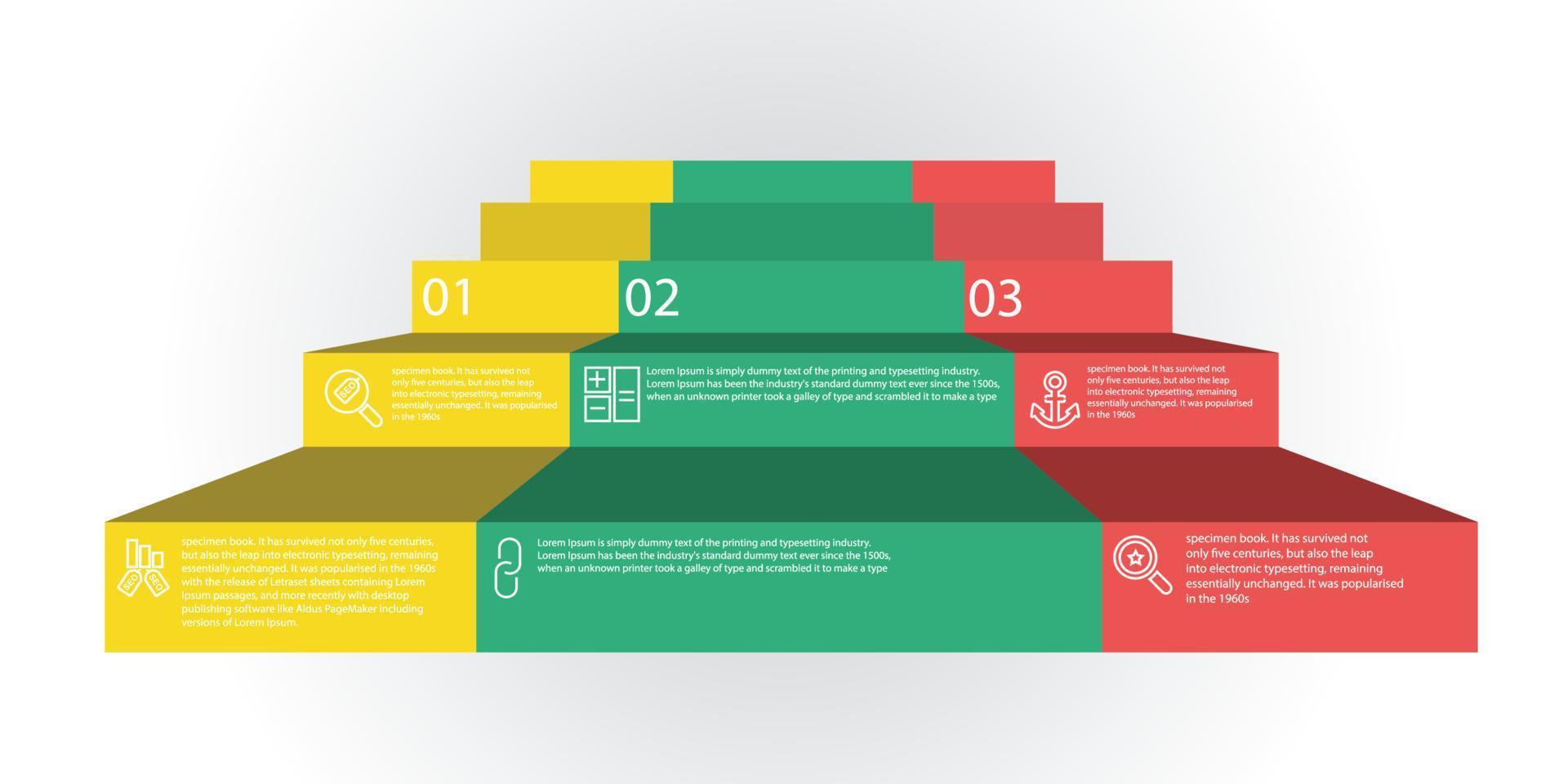 Paso de concepto de proceso de plantilla de vector de paso infográfico para estrategia o sistema de aprendizaje educativo