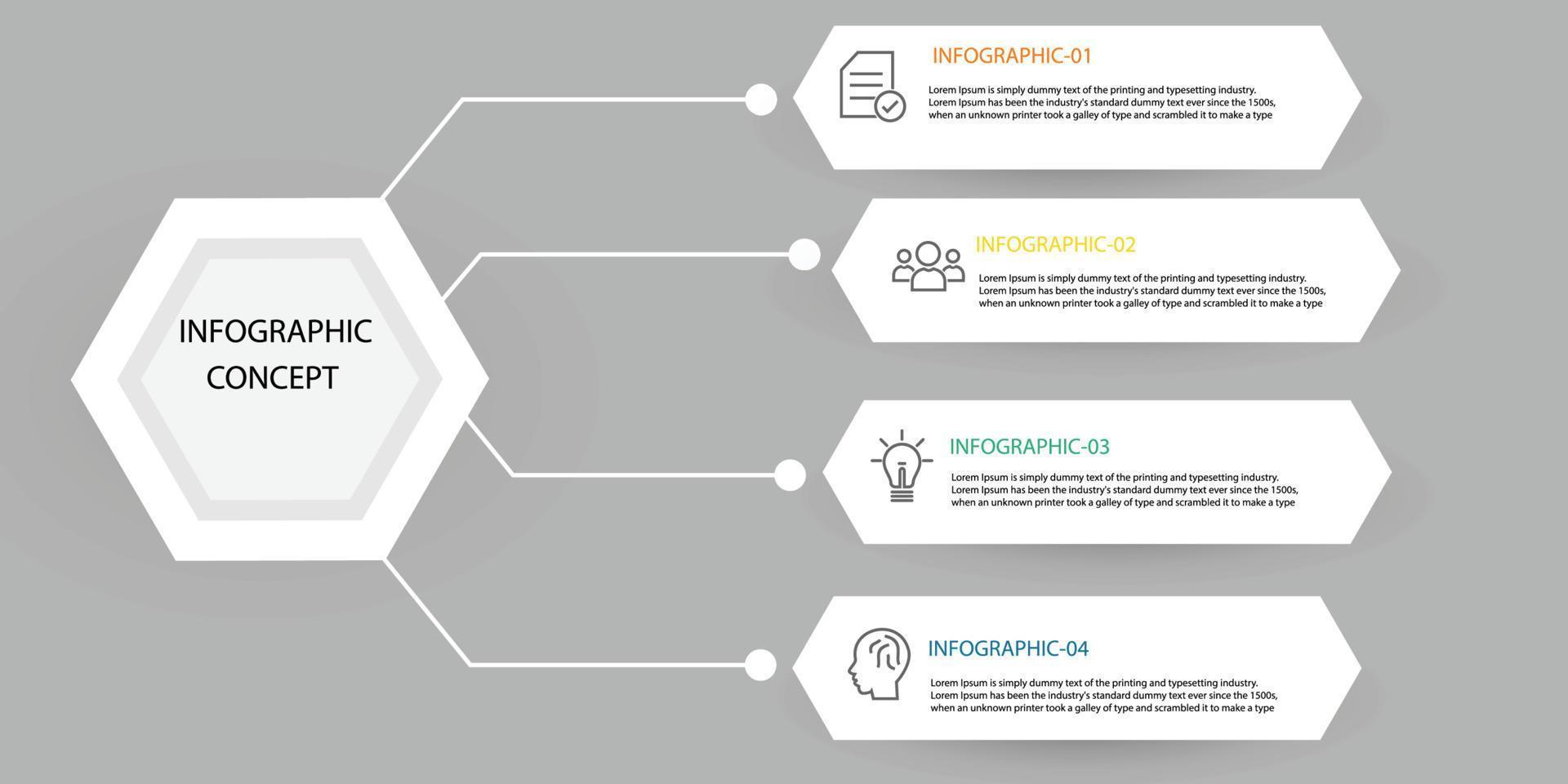 Infographic Hexagon shape data vector Template Process concept Step for strategy and information education