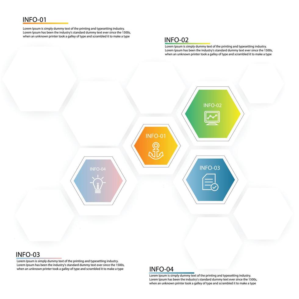 Infographic Hexagon vector Template Process concept Step for strategy