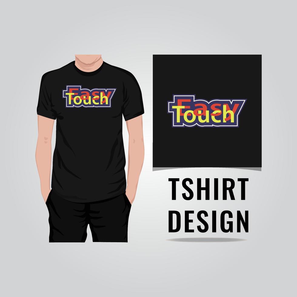 Ilustración de vector de diseño de camiseta de fácil toque