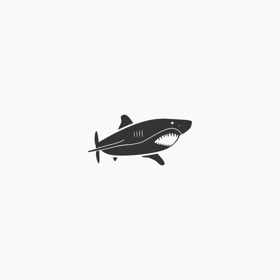 icono de tiburón diseño gráfico ilustración vectorial vector