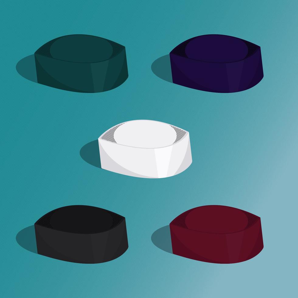 peci, gorra musulmana en diferentes colores ilustración vectorial de diseño vectorial vector