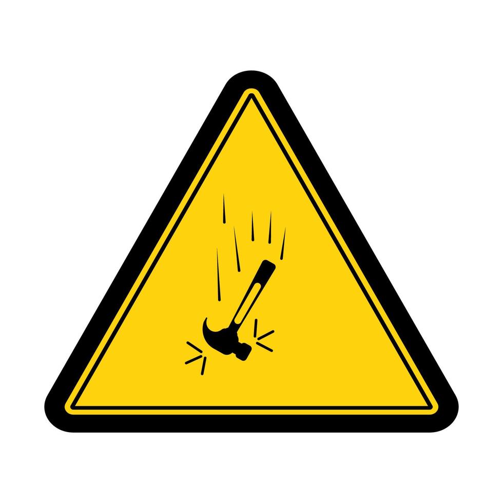 Caution falling down tools sign design vector illustration