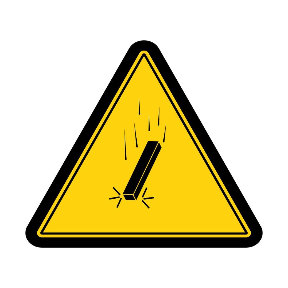 Precaución cayendo por la ilustración de vector de diseño de signo de material