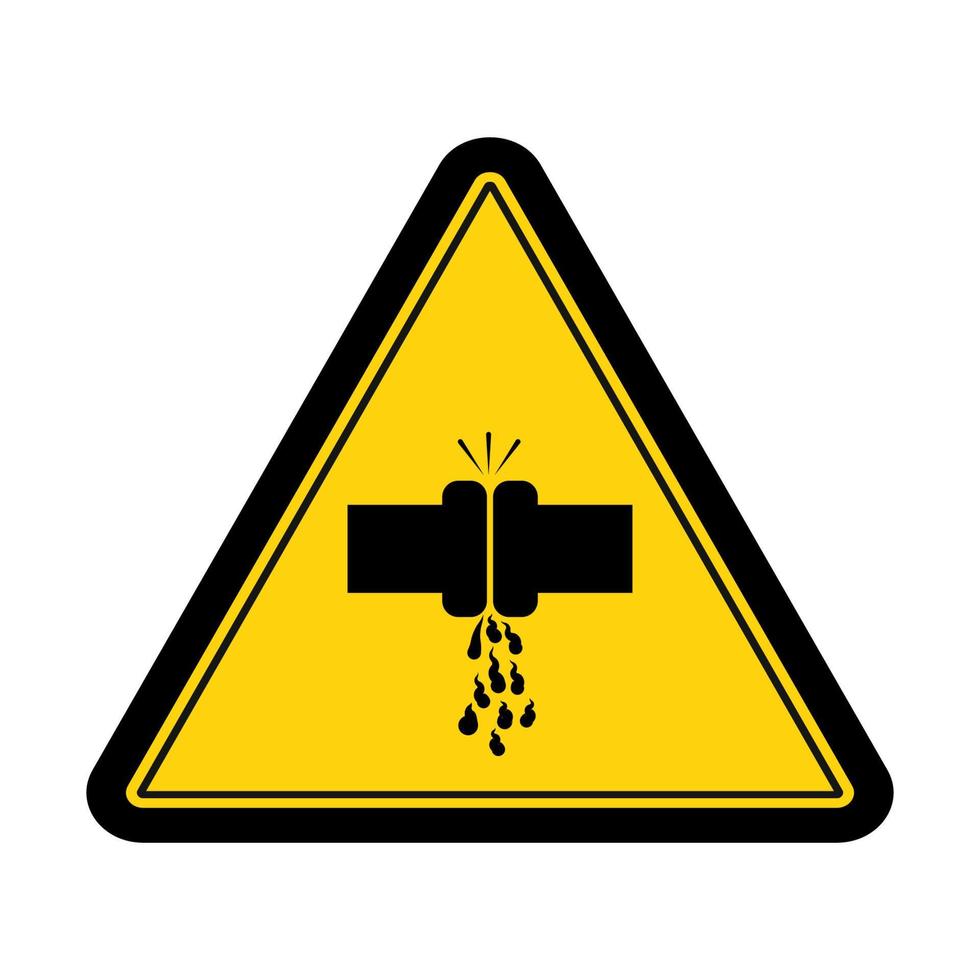Precaución seguridad fuga de agua o material químico símbolo signo diseño vector ilustración
