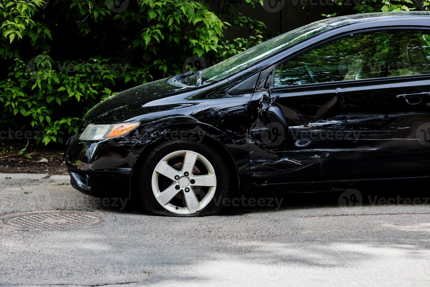 Damaged flat tire photo