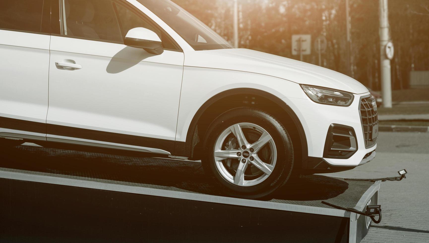 Minsk, Belarus, July 2022 - elegant white Audi Q5. photo