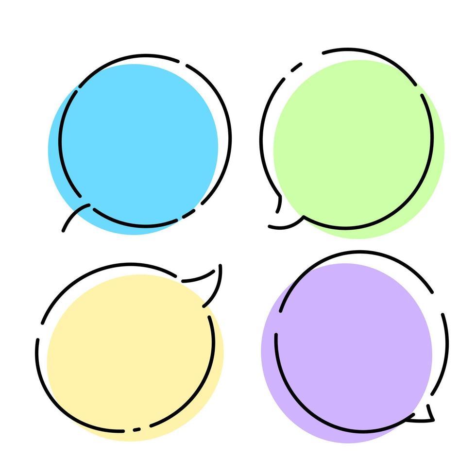 speech bubble line. cute bubble talk with empty comment vector