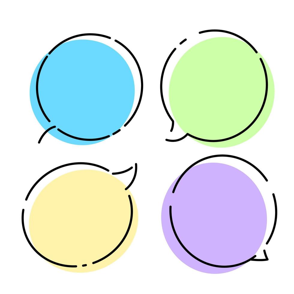 speech bubble line. cute bubble talk with empty comment vector