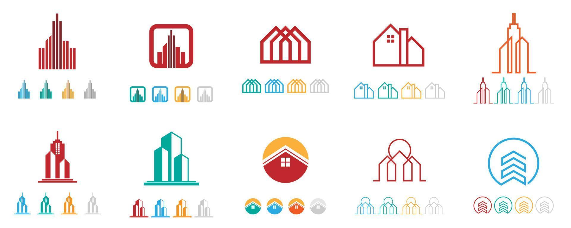 Real Estate Logo Set Design Vector