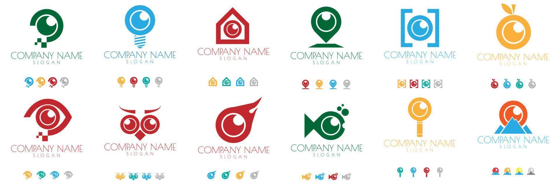 Eye Logo Set Design Vector