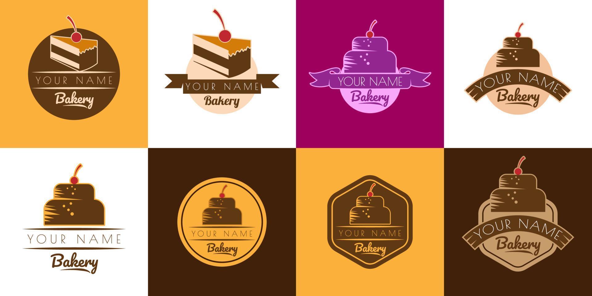vector de diseño de conjunto de logotipo de panadería