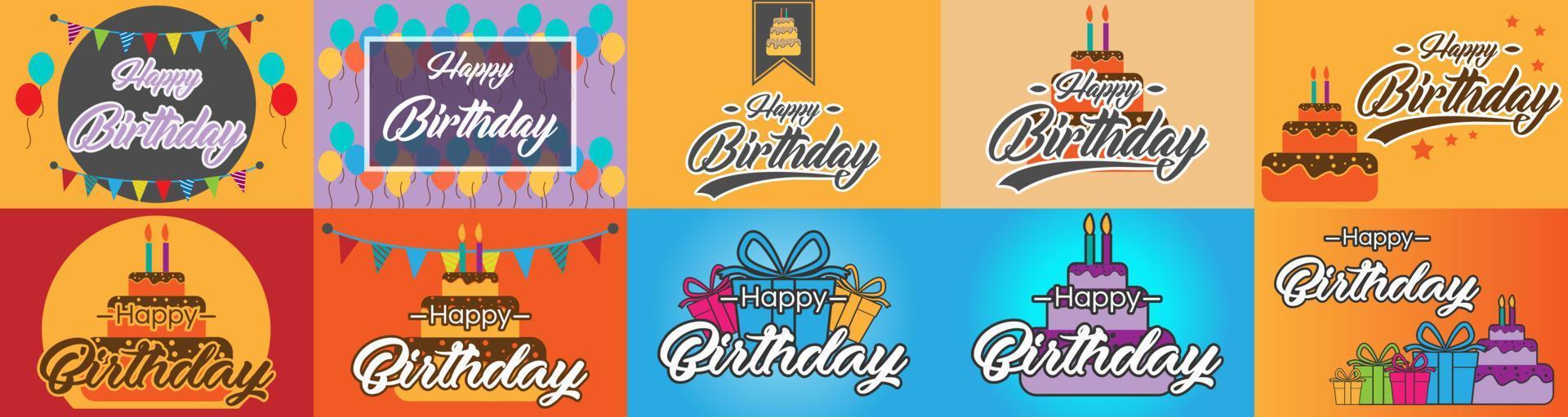 Happy Birthday Banner Design Vector