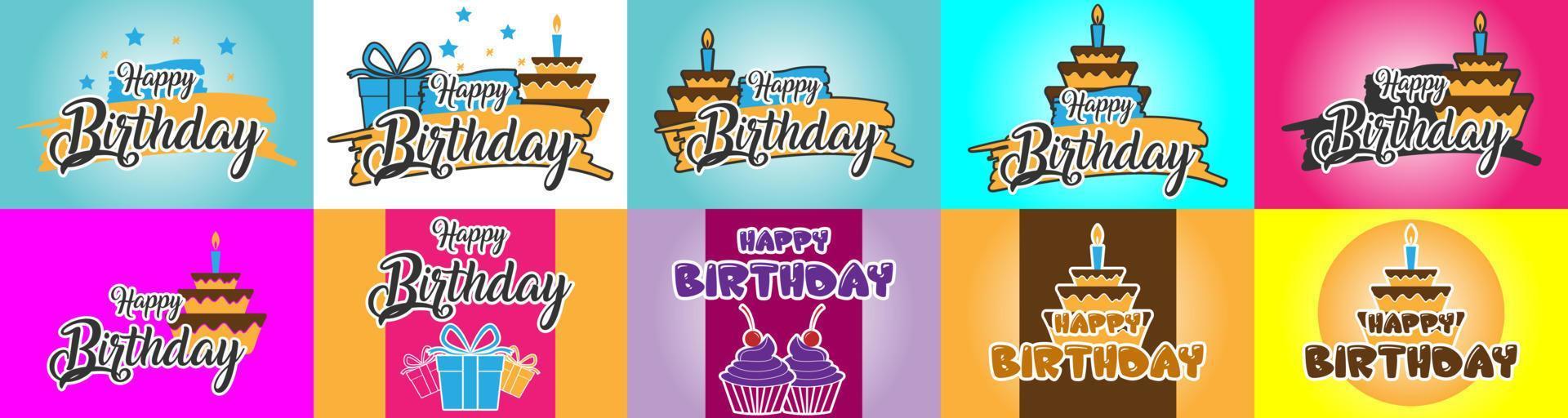 Happy Birthday Banner Design Vector