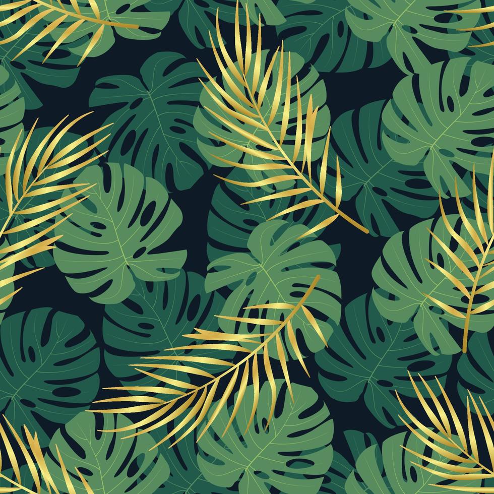 Tropical leaves seamless pattern vector