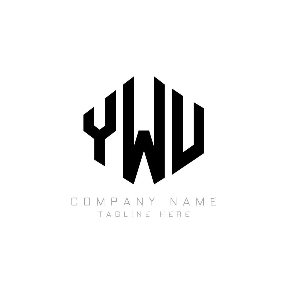 YWU letter logo design with polygon shape. YWU polygon and cube shape logo design. YWU hexagon vector logo template white and black colors. YWU monogram, business and real estate logo.