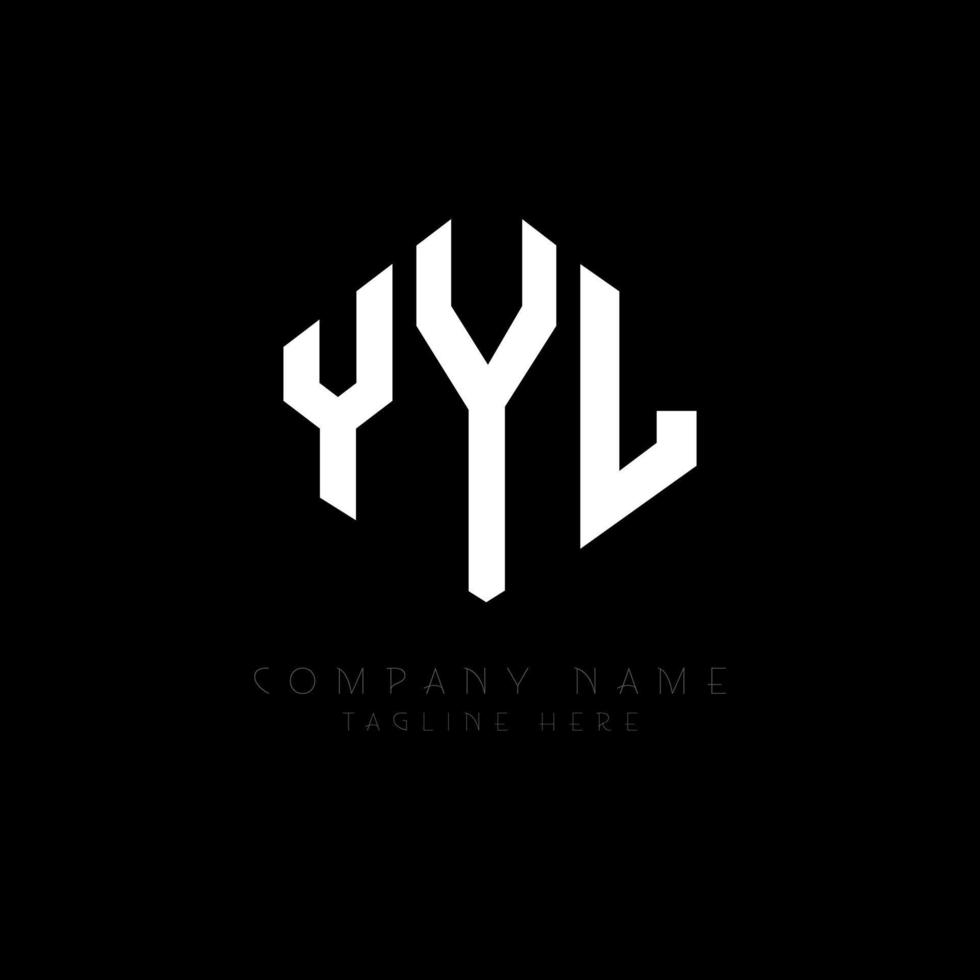 YYL letter logo design with polygon shape. YYL polygon and cube shape logo design. YYL hexagon vector logo template white and black colors. YYL monogram, business and real estate logo.